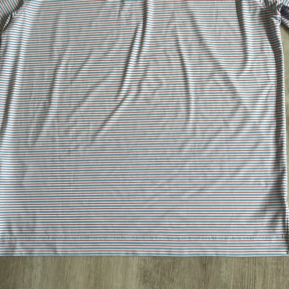 FootJoy Stripe Red Blue Masters Golf Short Sleeve Polo Shirt Top Mens L Athletic - Picture 12 of 12